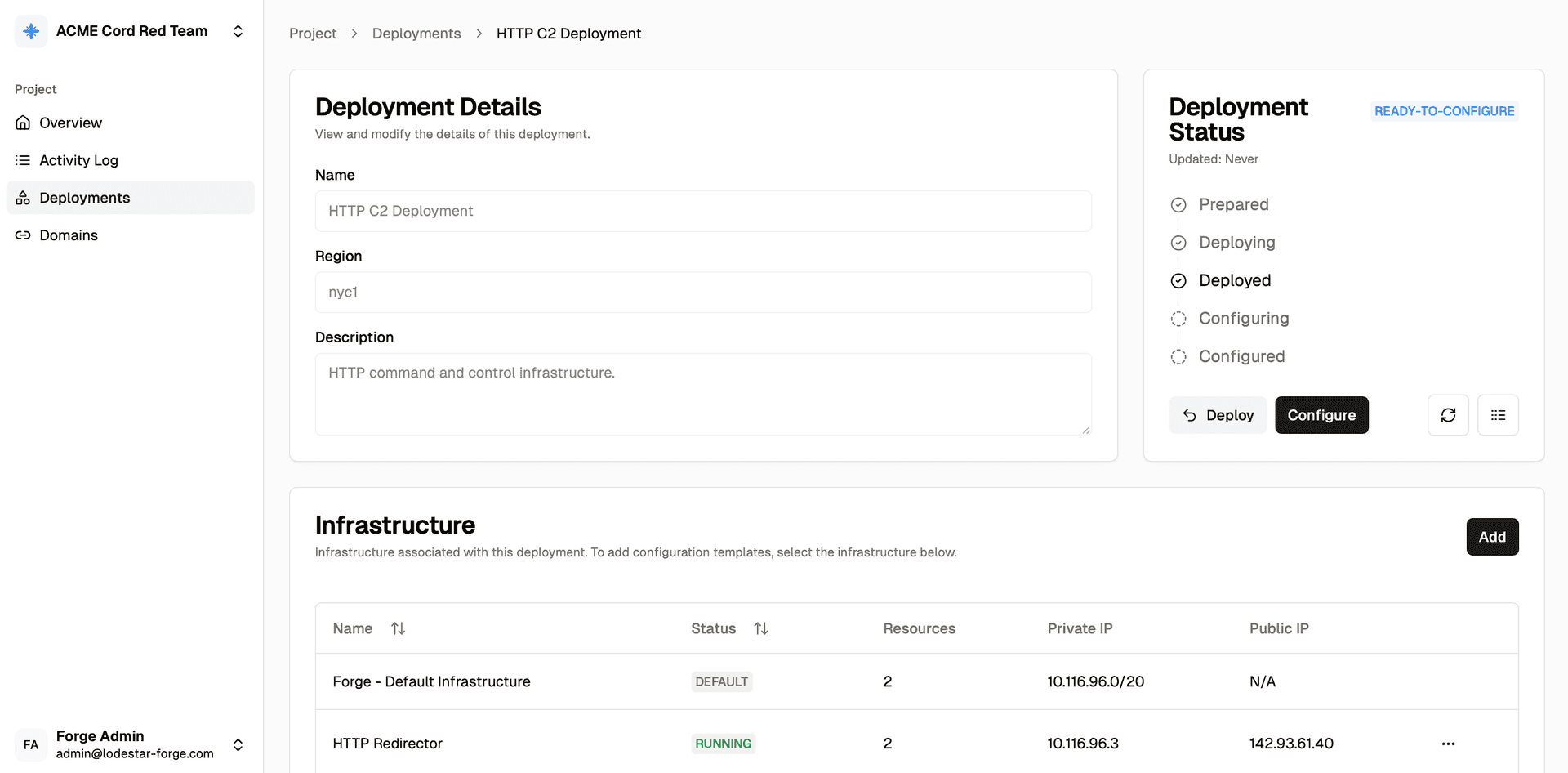 Applying configurations to infrastructure