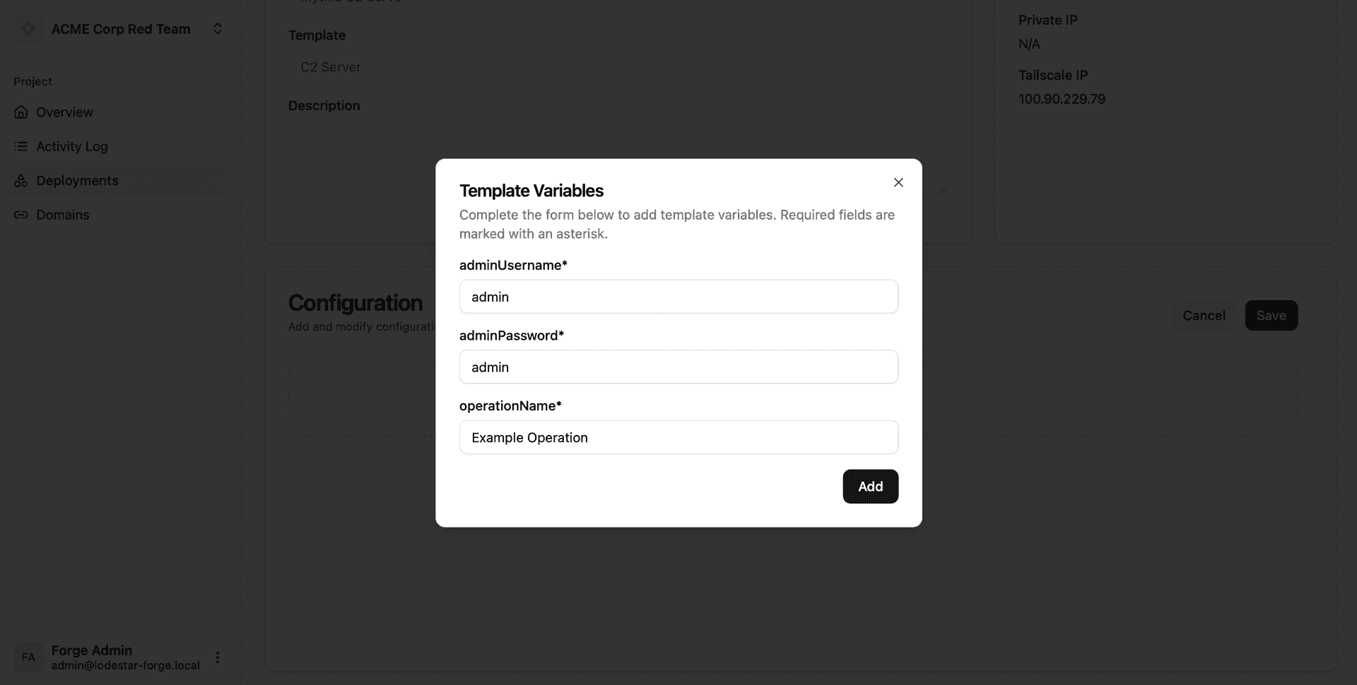 Adding custom configurations to Forge.